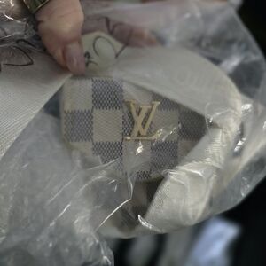 Louis Vuitton Checkered Cream and Gray Crossbody Bag